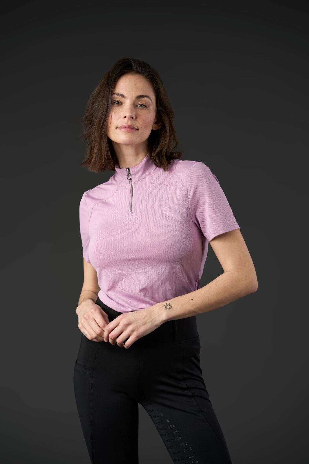 Equipage Hasty kortærmet ridebluse med half-zip