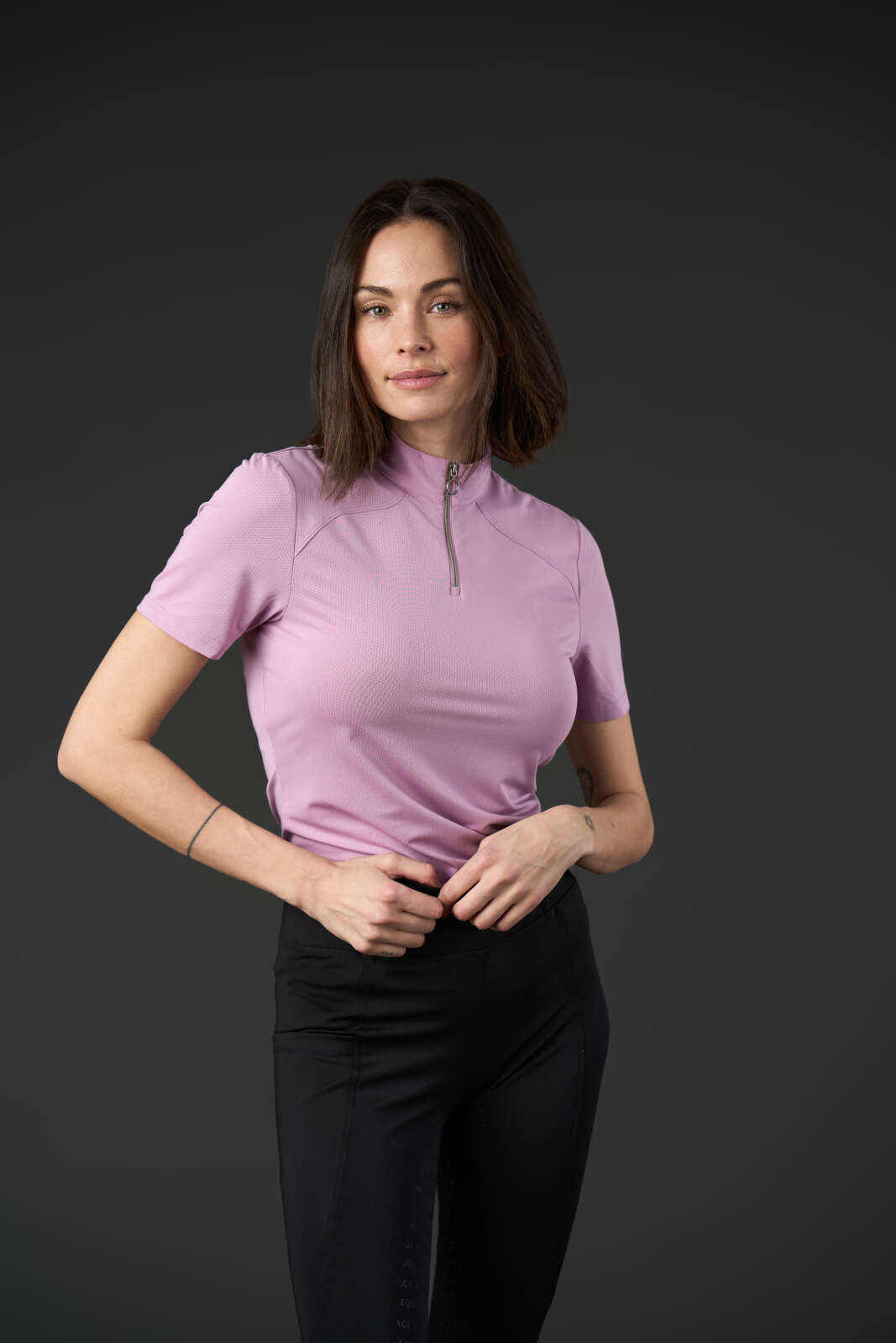 Equipage Hasty kortærmet ridebluse med half-zip