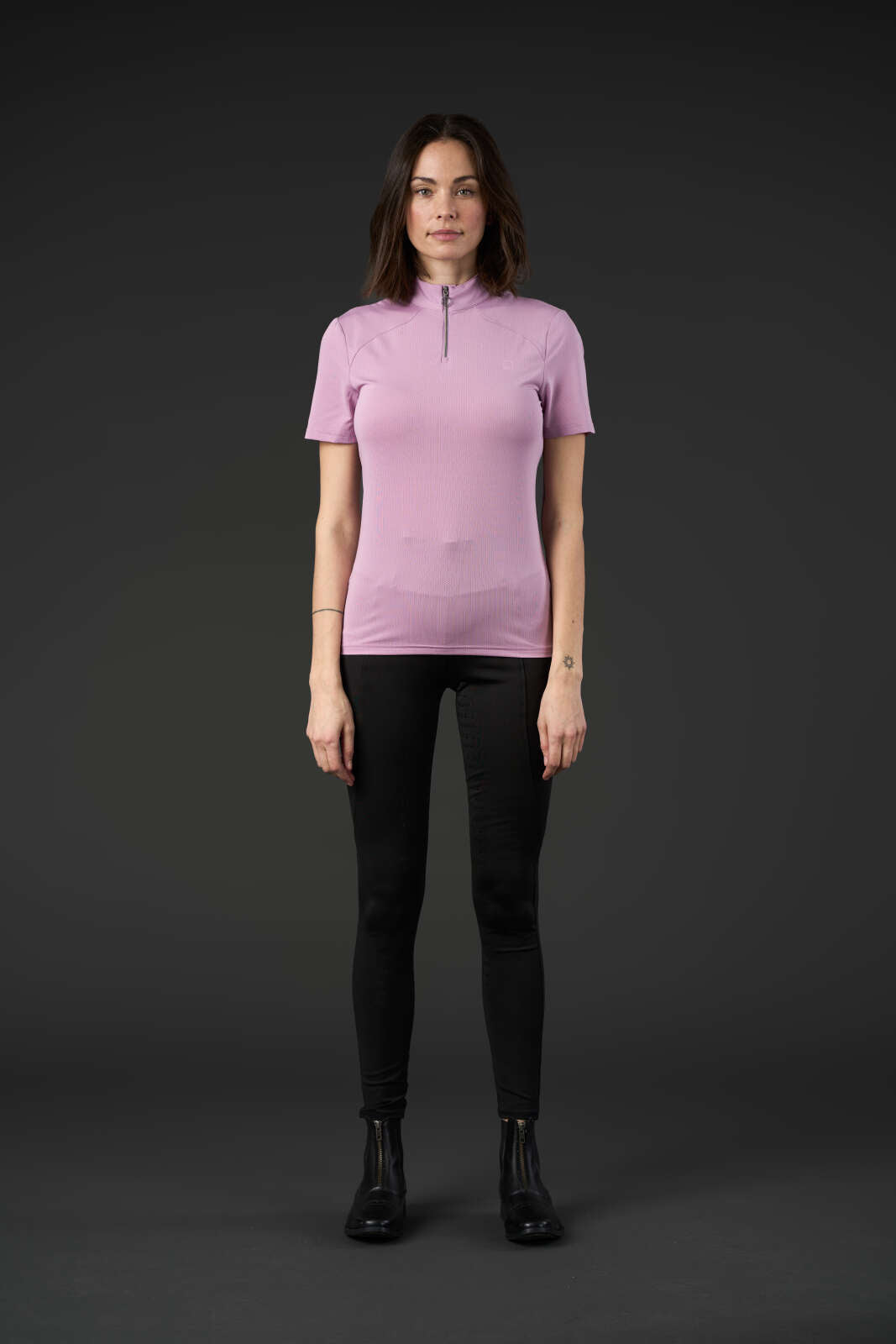 Equipage Hasty kortærmet ridebluse med half-zip