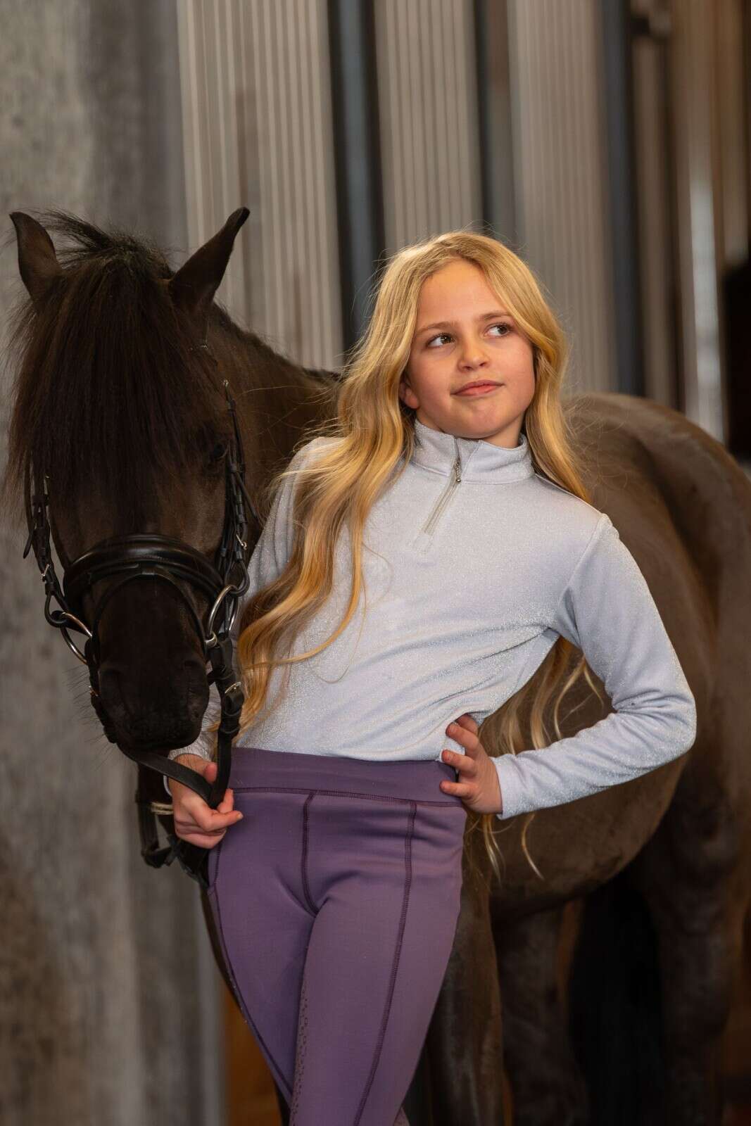 Equipage Shimmer långärmad ridskjorta med half-zip