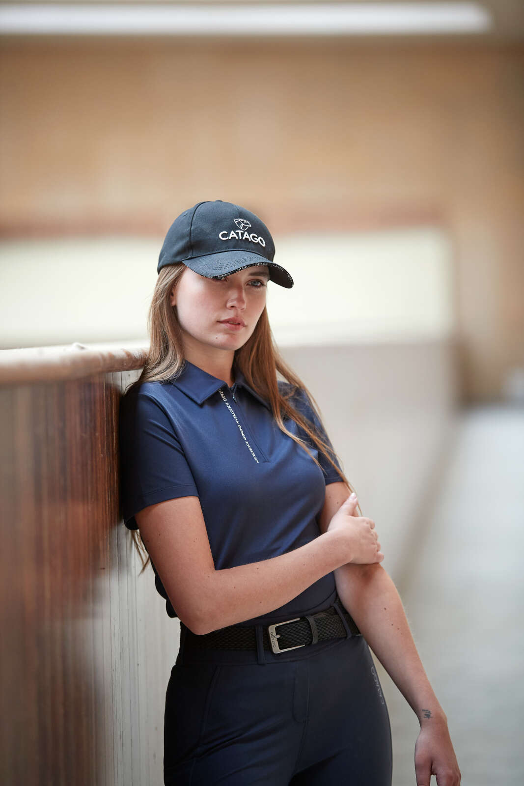 Catago Nash zip polo kortermet ridebluse