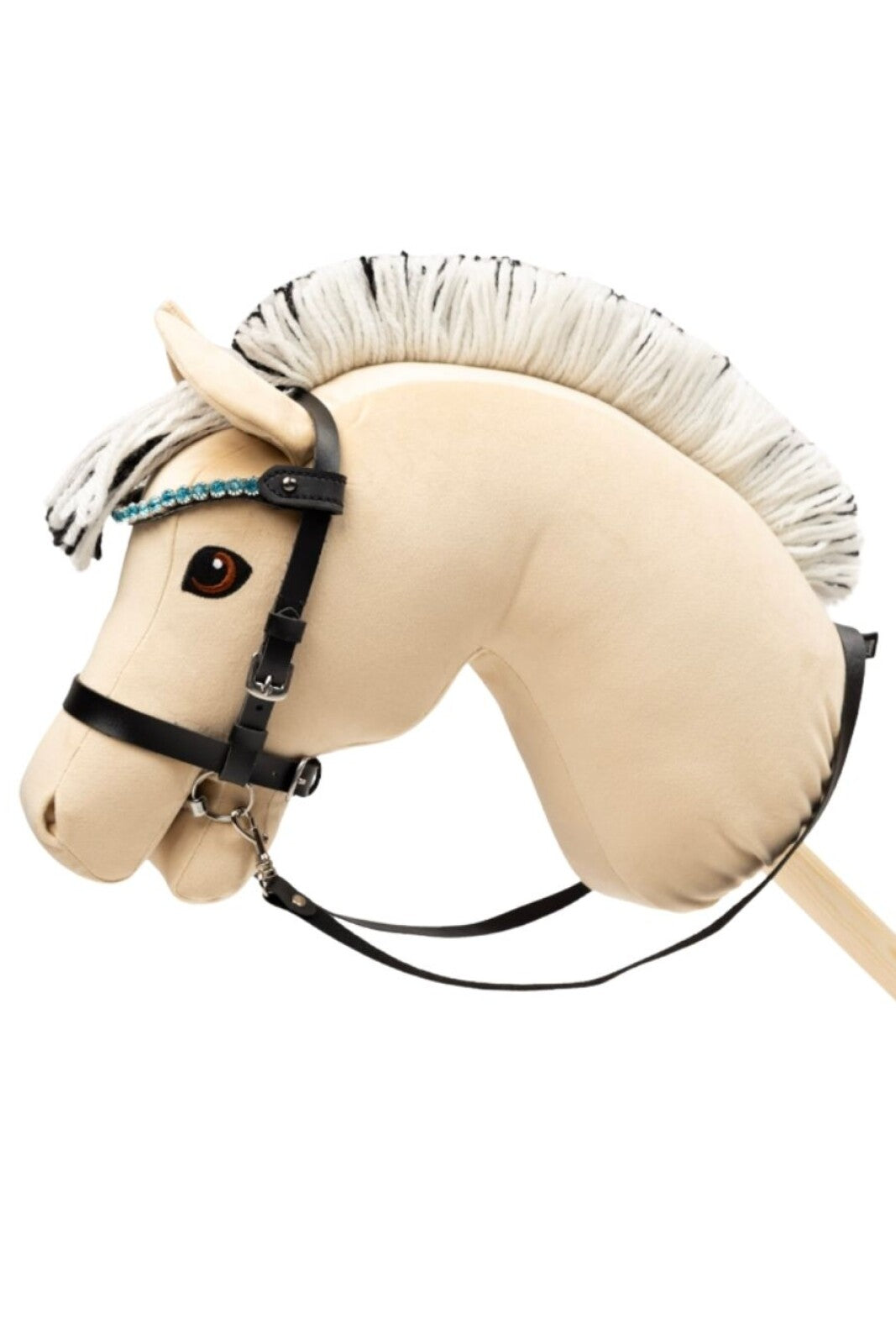 My Hobby Horse Stirnban, Schwarz mit blauen Steinen