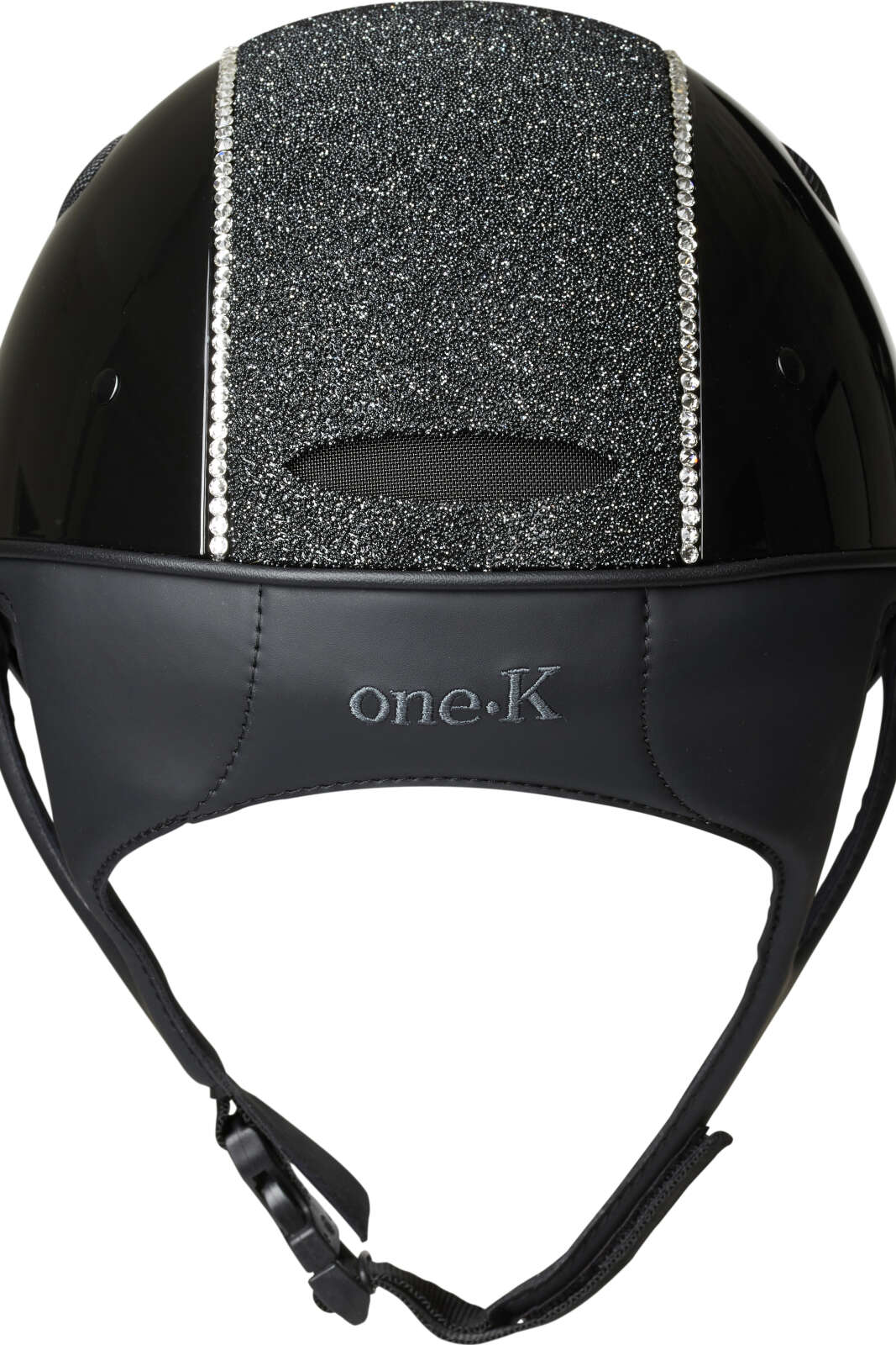 One K Defender Pro riding helmet - glitter top,  swarowski pipe