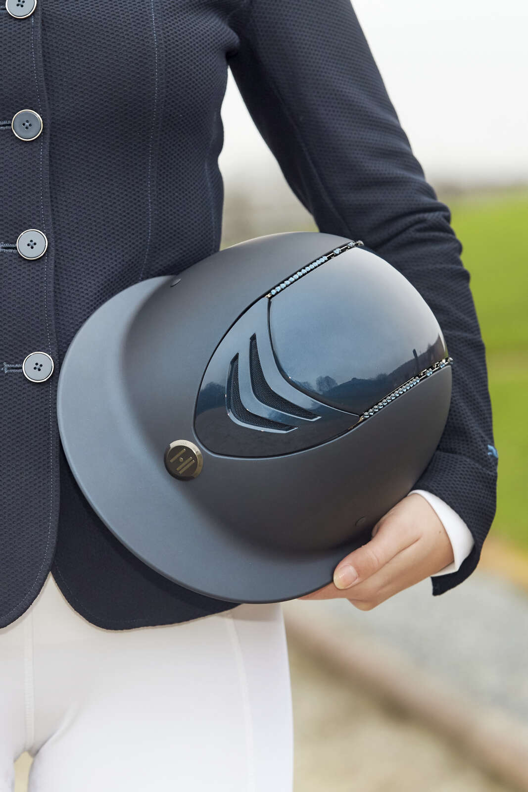 One K Avancé ridehjelm - glossy top, swarowski pipe