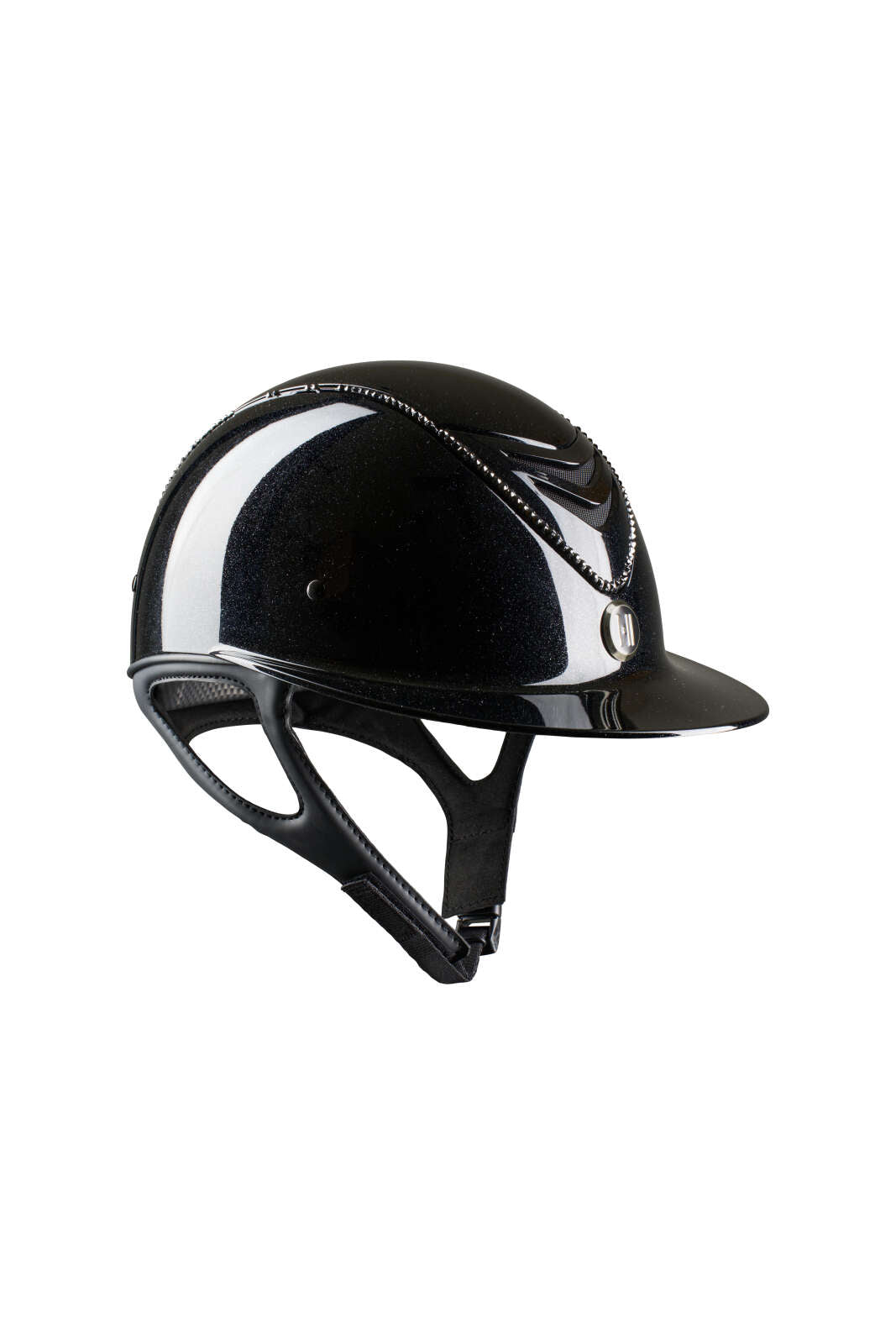 One K Avancé Lux-ridehjelm - Shimmer-effekt, sort swarovski pipe
