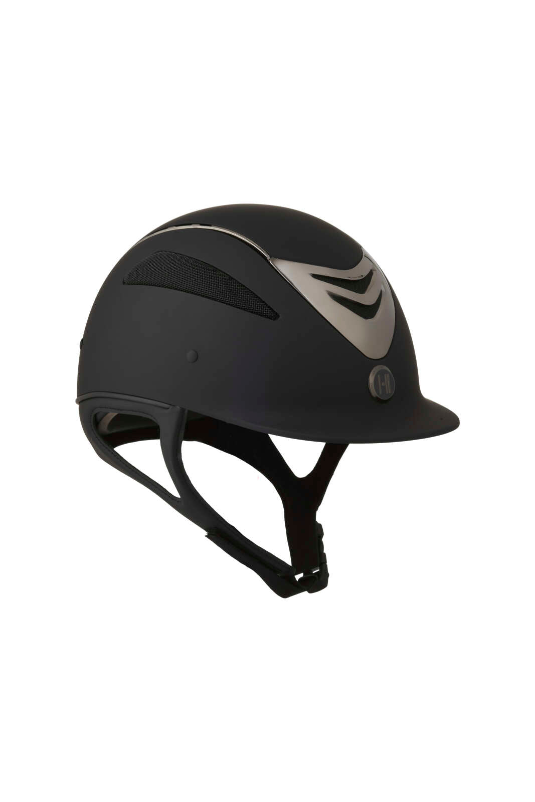 One K Defender Pro riding helmet - chrome front, chrome pipe
