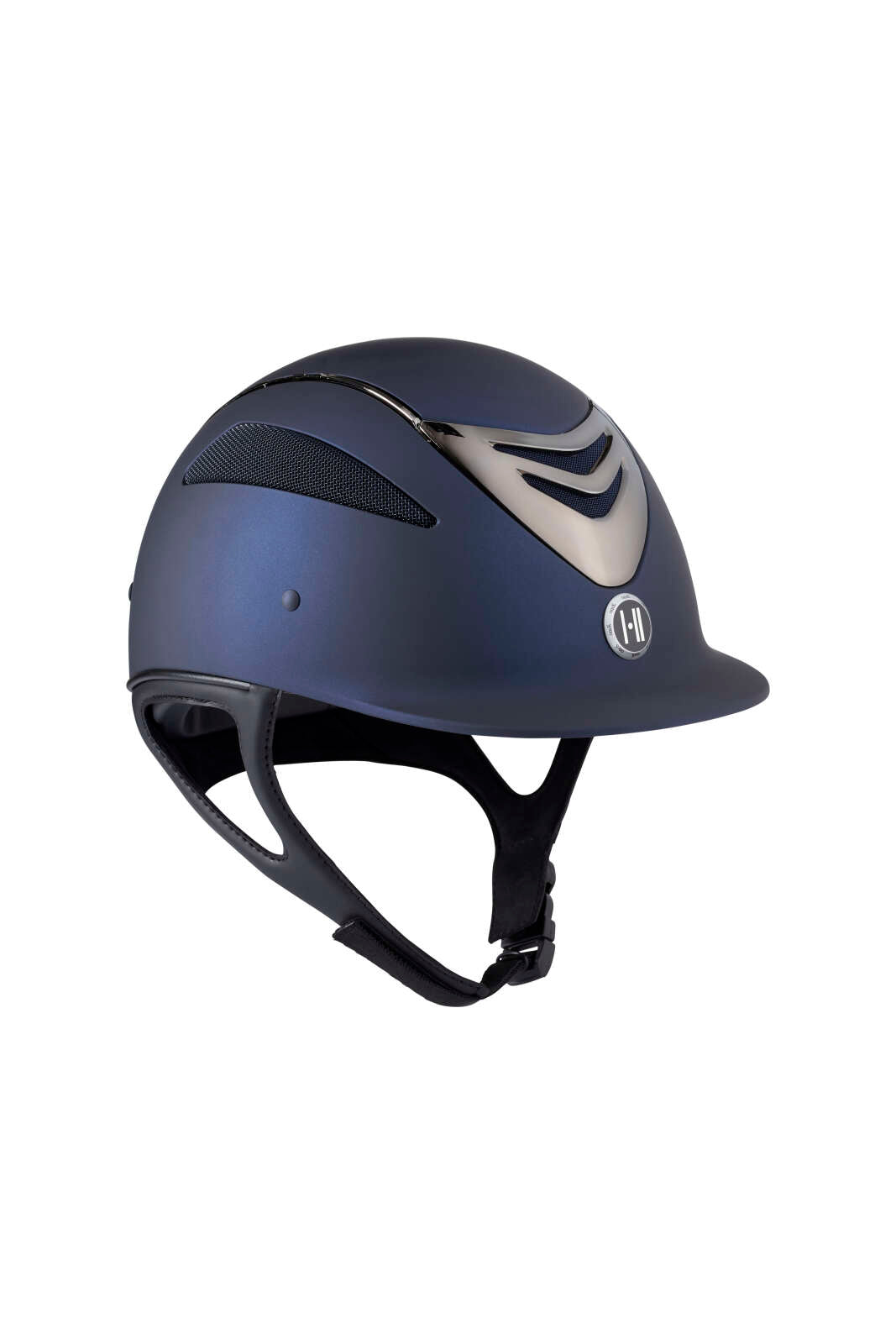 One K Defender Pro riding helmet - chrome front, chrome pipe