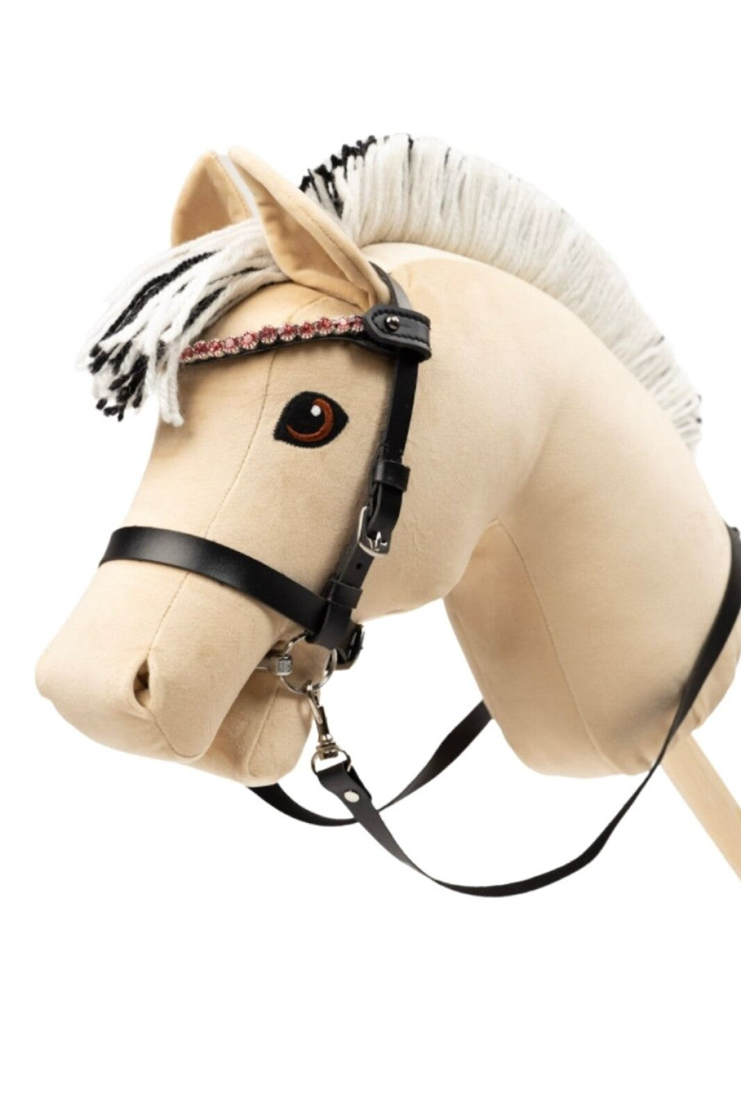 My Hobby Horse Stirnban, Schwarz mit pinken Steinen