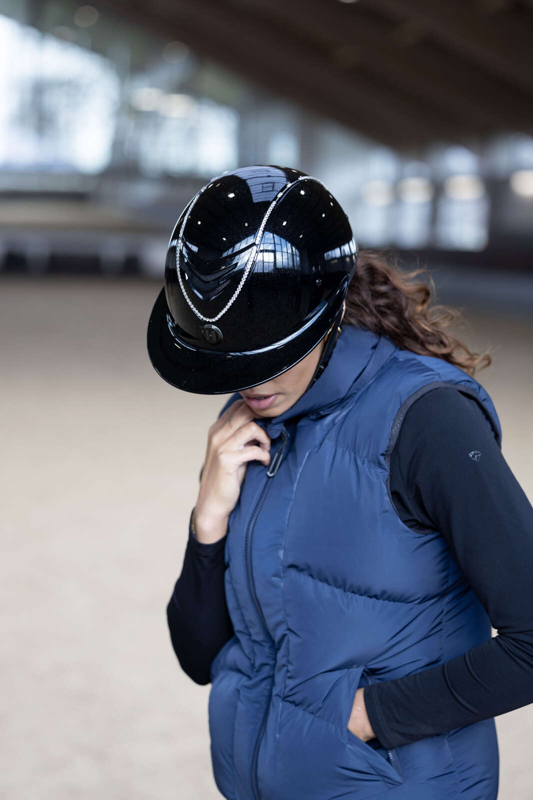 One K MIPS Avancé Lux riding helmet - shimmer, swarovski pipe