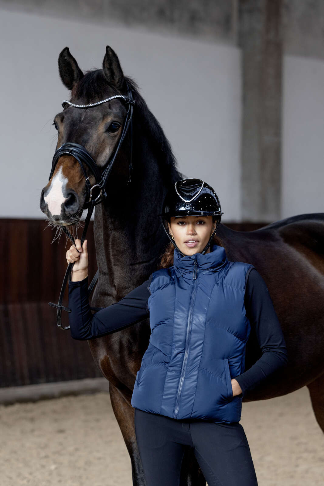 One K MIPS Avancé Lux riding helmet - shimmer, swarovski pipe