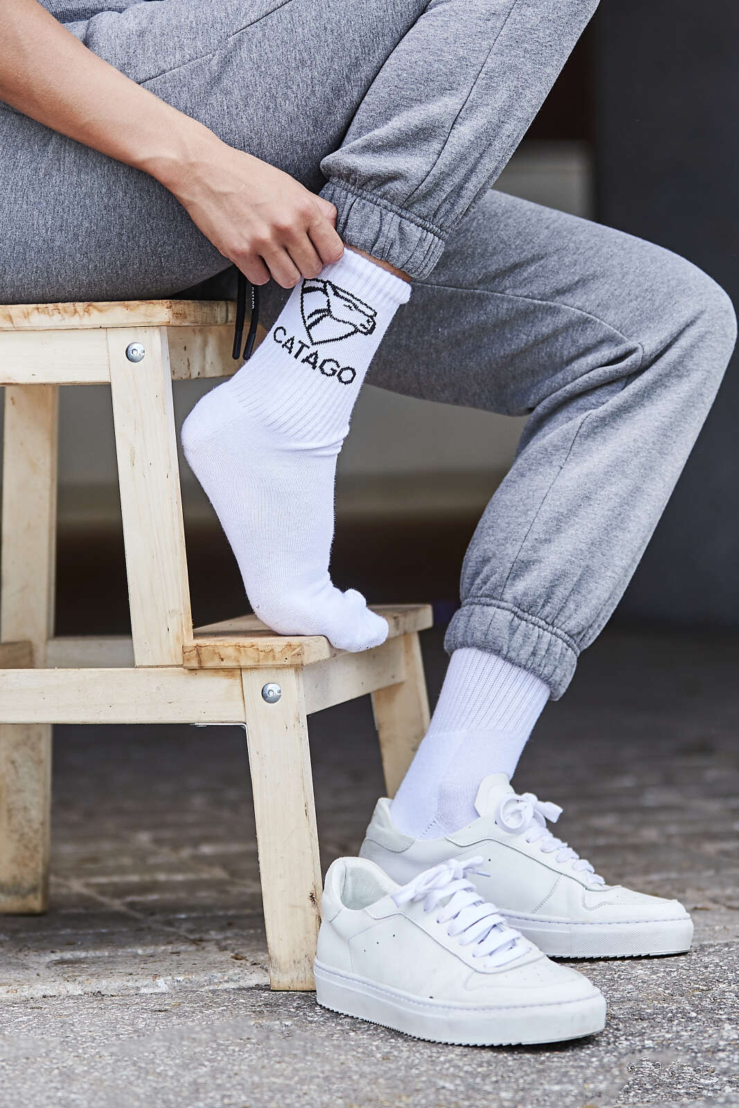 CATAGO Polly logo mid length sock