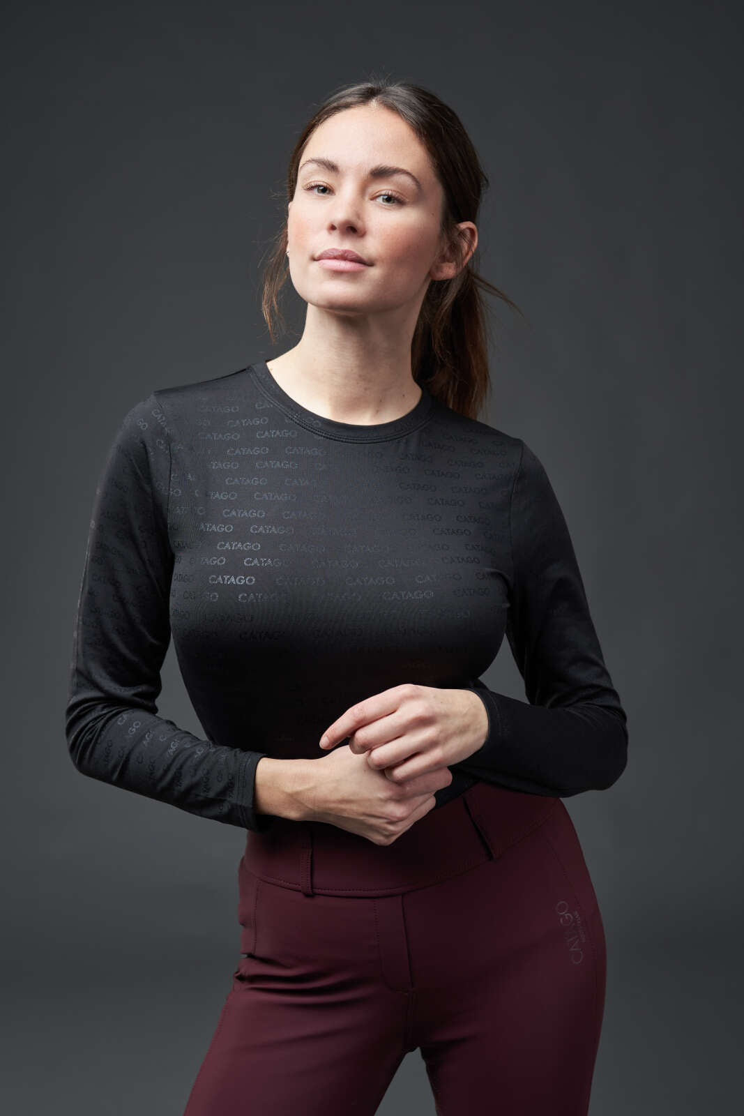 CATAGO Amina langærmet ridesbluse med logo