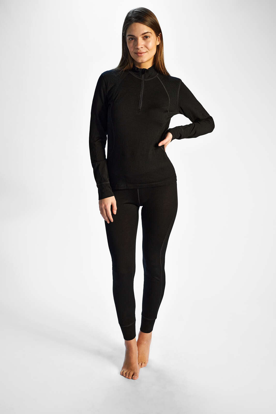 CATAGO Madeleine Merino langærmet half-zip t-shirt