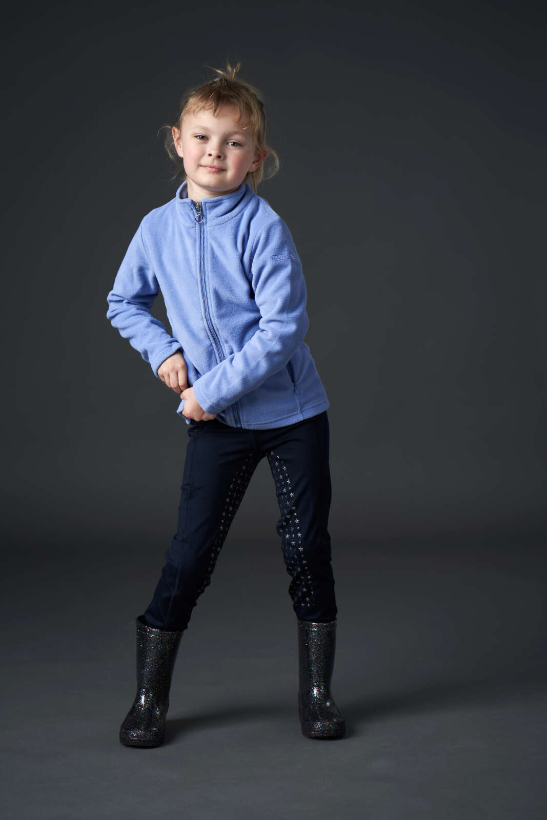 Equipage Molly kids’ riding tights, glitter star full grip