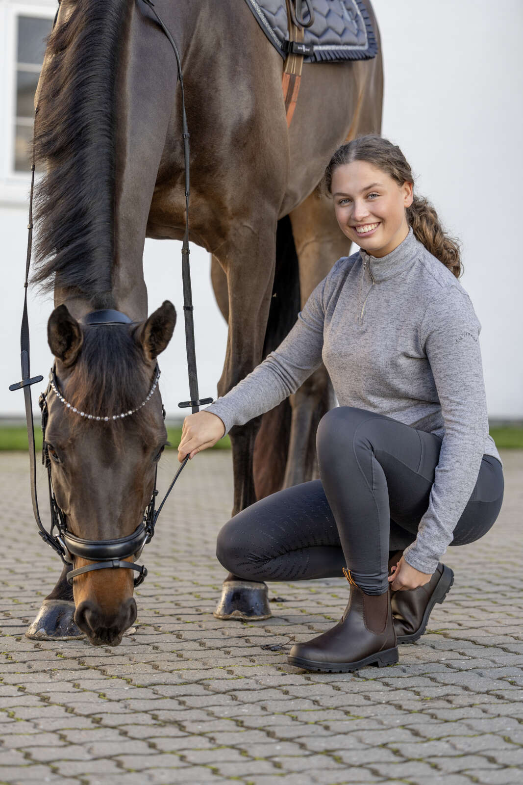 Equipage Vesper Riding boots with steel toe, brown