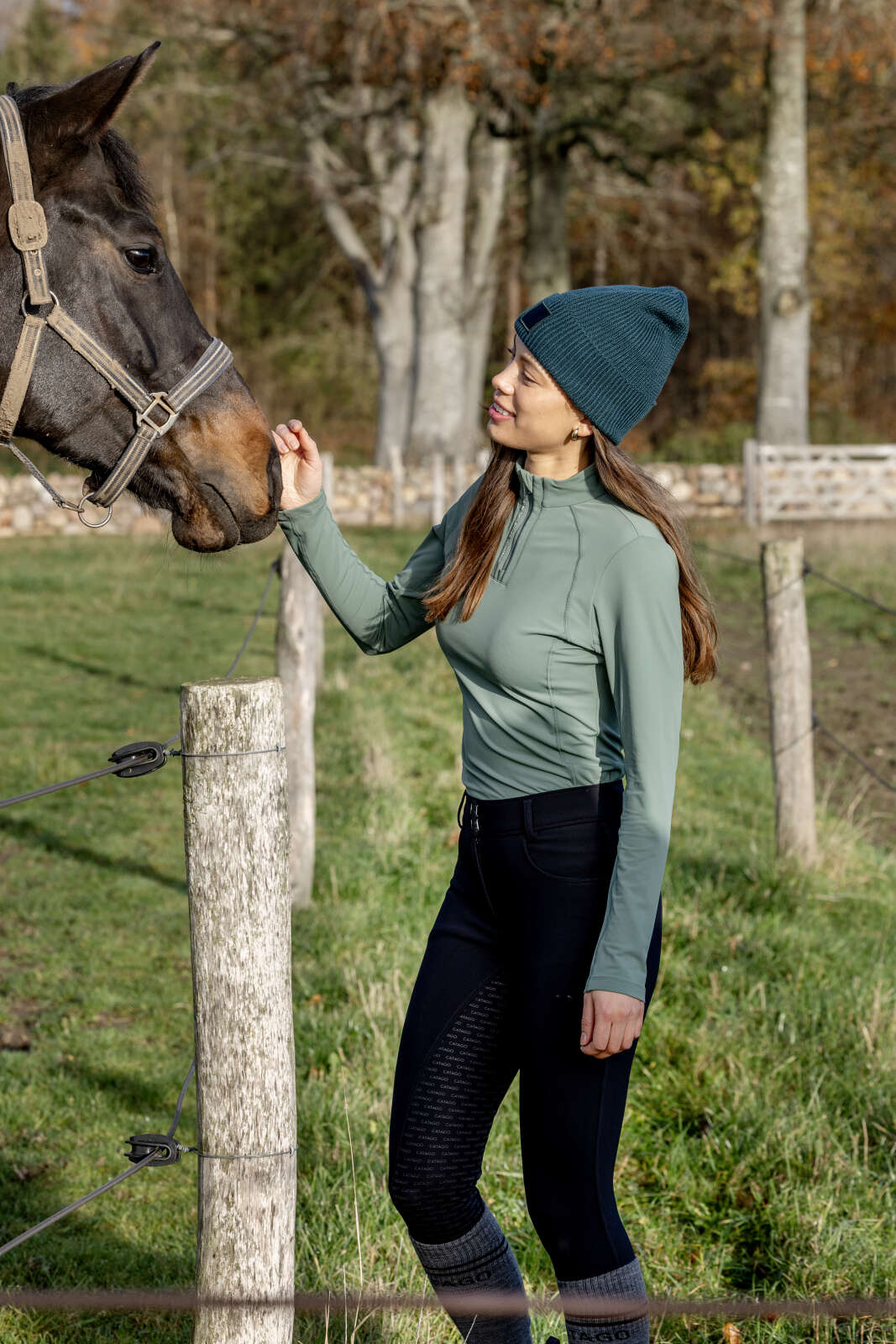 CATAGO Bree langærmet ridetrøje med half-zip