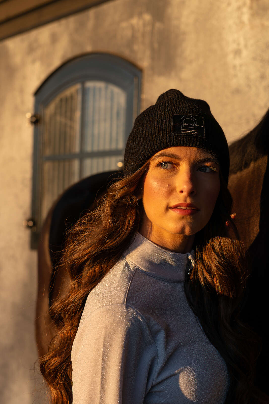 Equipage Shimmer half-zip langærmet ridebluse