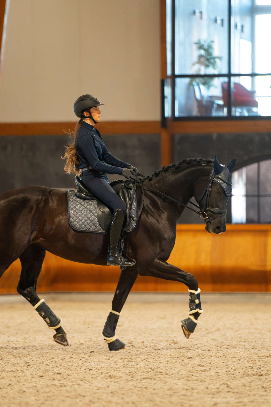 Equipage Mips Guardian Reithelm, matt, Glitter top schwarz