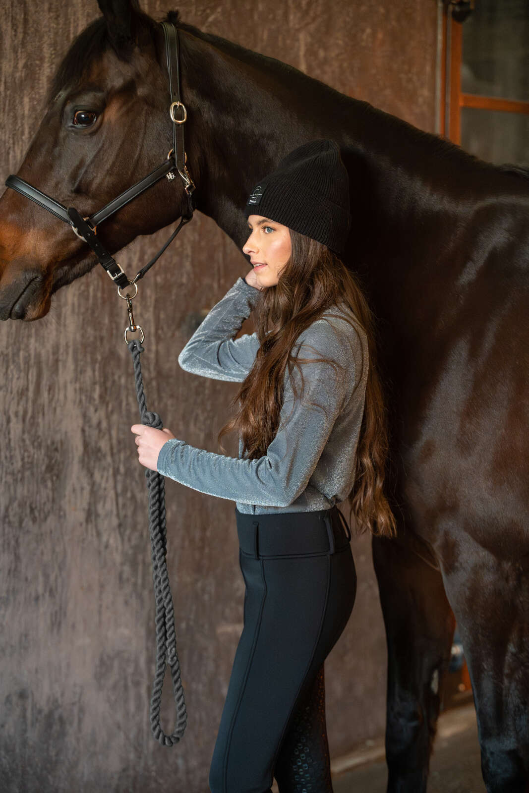 Equipage Shimmer half-zip langærmet ridebluse