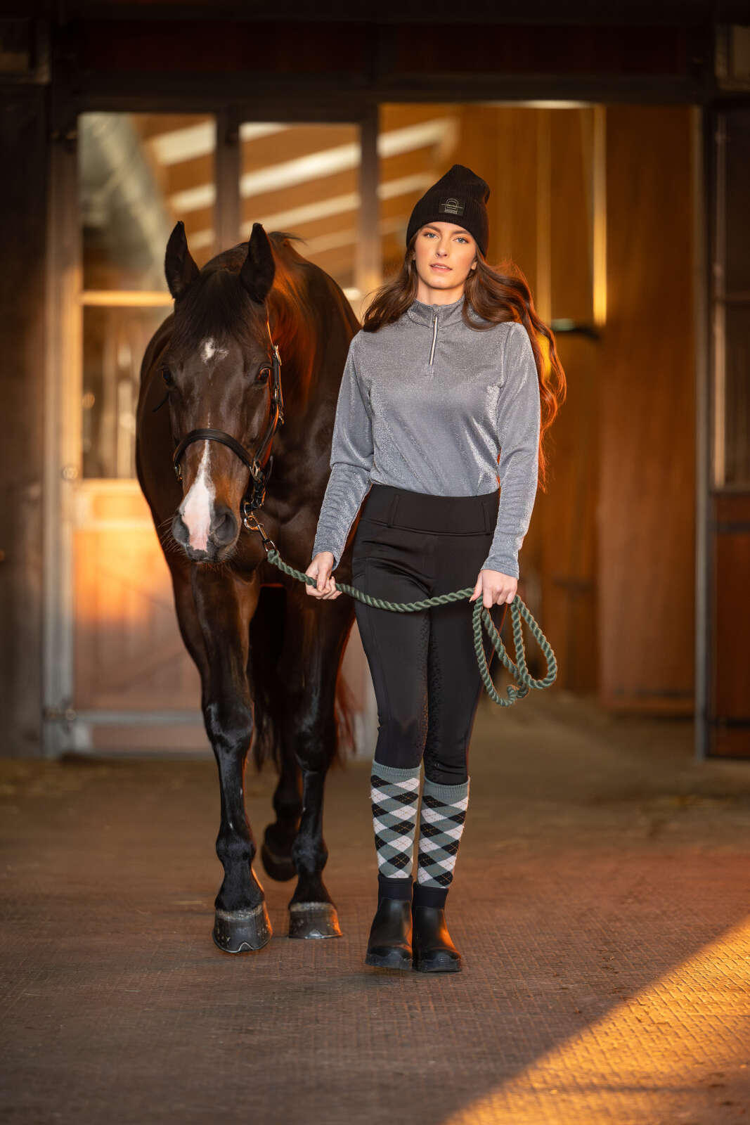 Equipage Shimmer half-zip langærmet ridebluse
