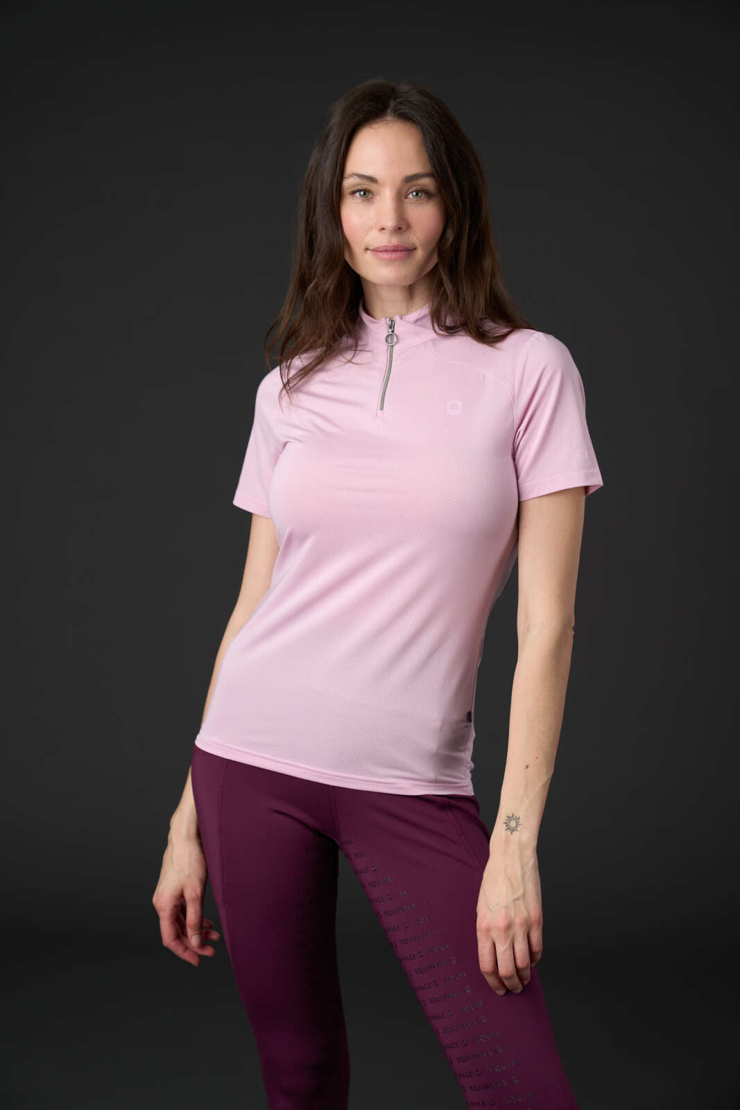 Equipage Hasty Half-zip short sleeve riding blouse