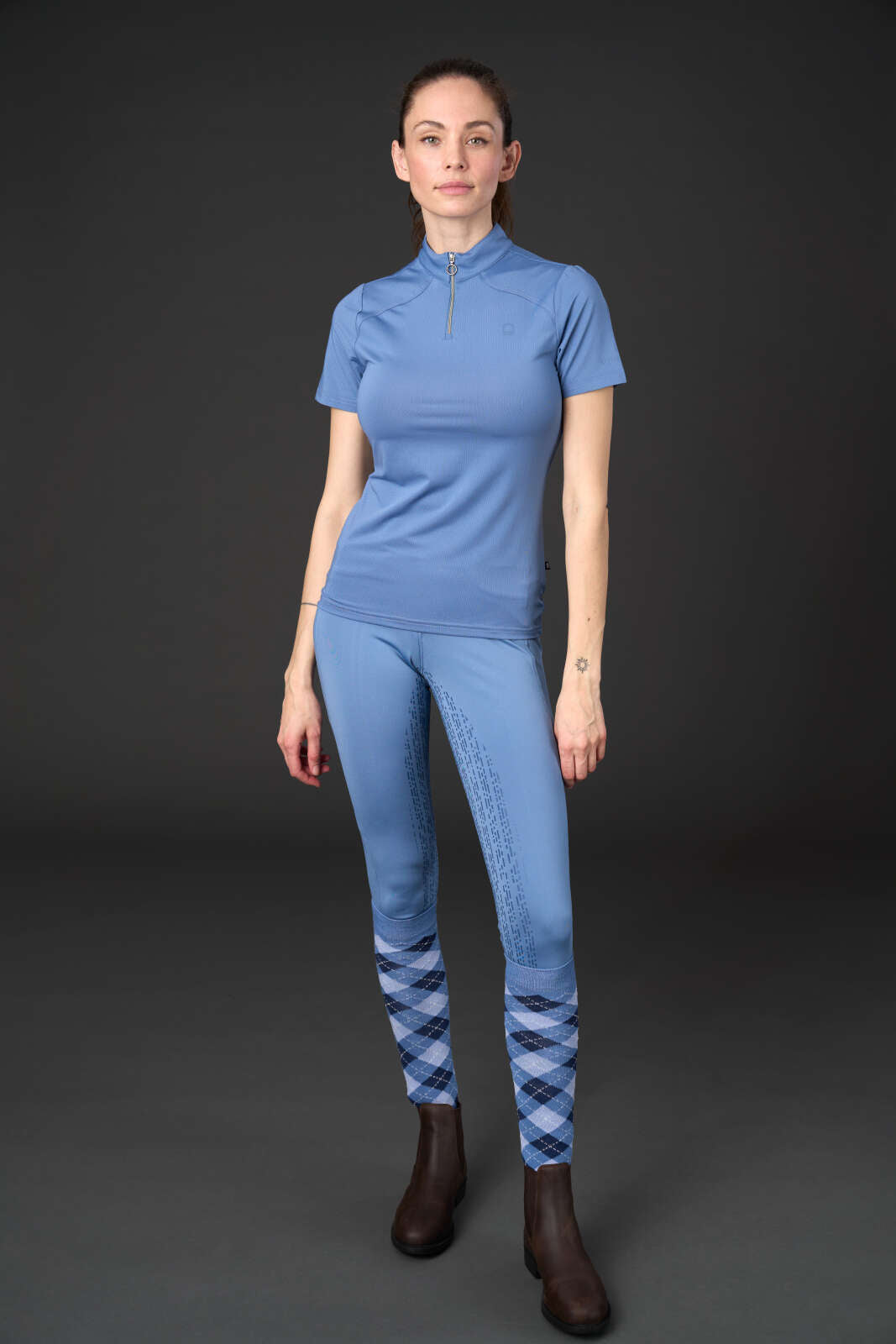 Equipage Hasty Half-zip short sleeve riding blouse