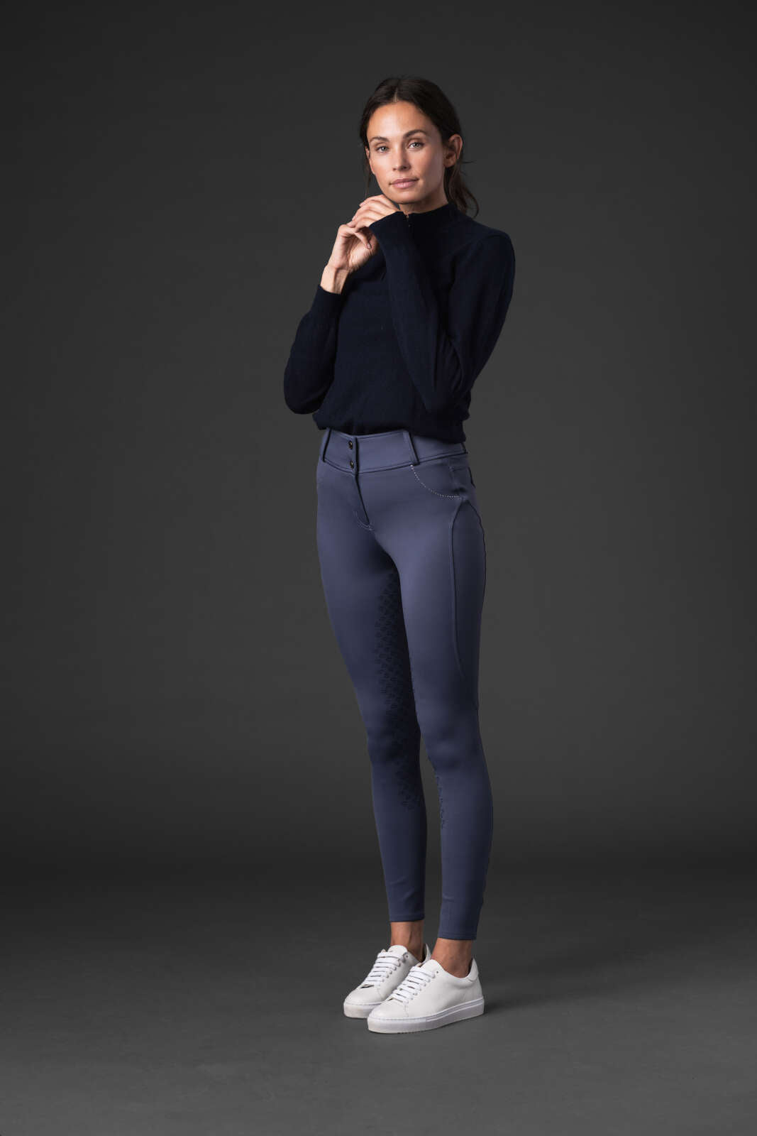 CATAGO Victoria strikket ridebluse med half-zip