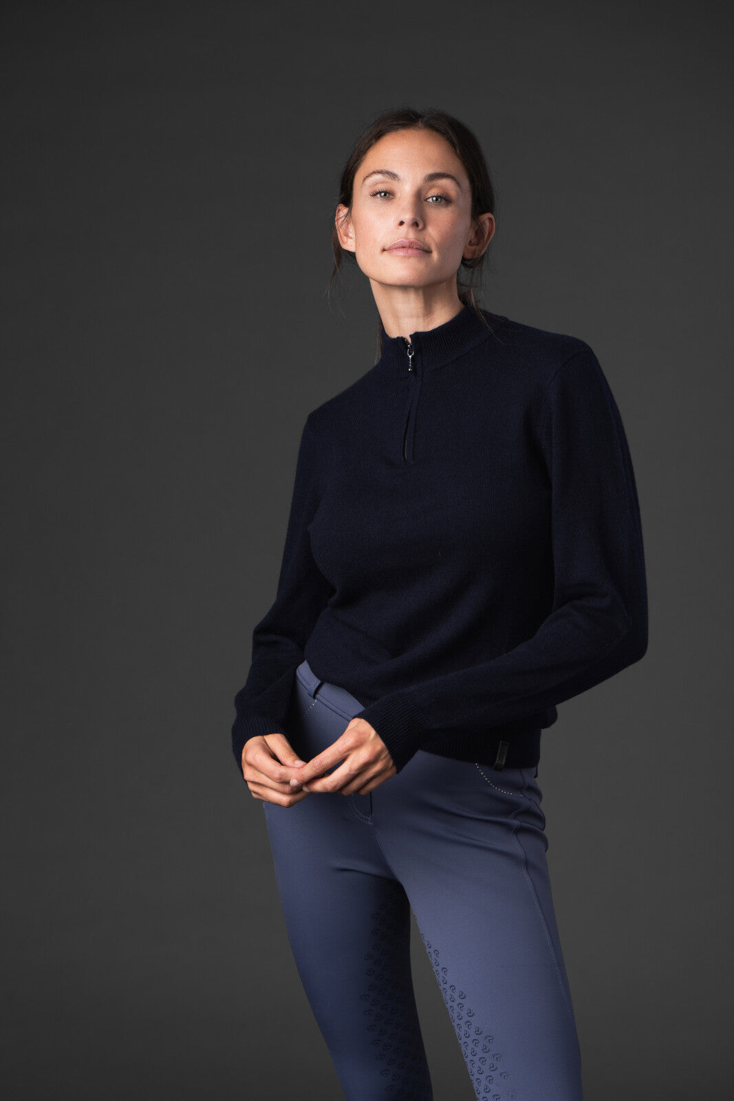 CATAGO Victoria knitted half-zip riding pullover