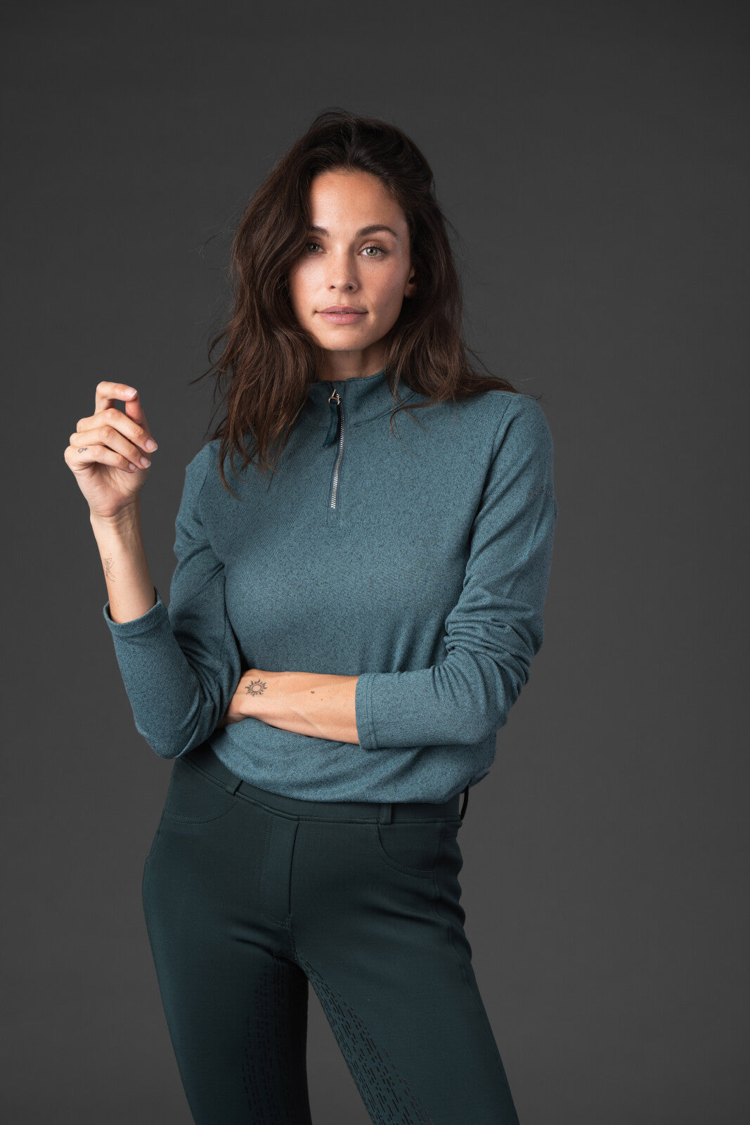 Equipage Stacey long sleeve half-zip riding shirt