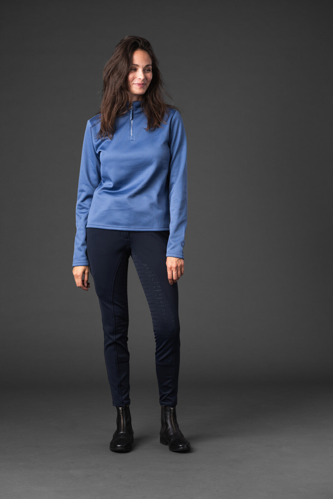 Equipage Scarlet long sleeve half-zip riding shirt