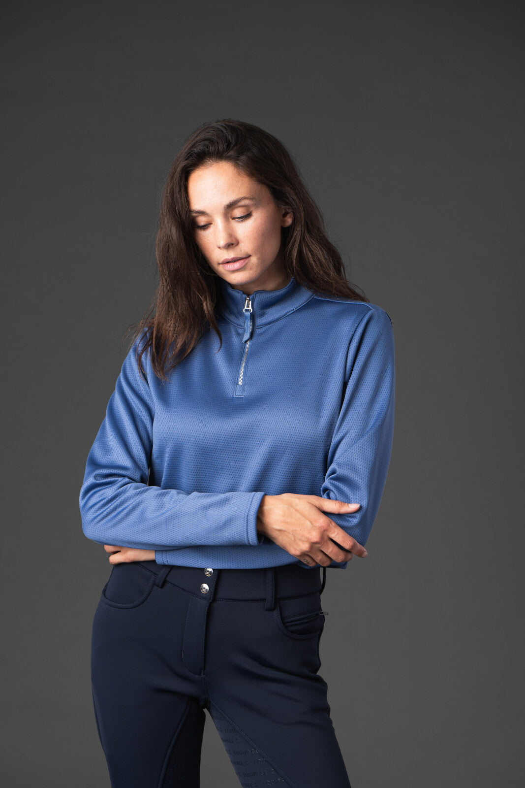 Equipage Scarlet long sleeve half-zip riding shirt