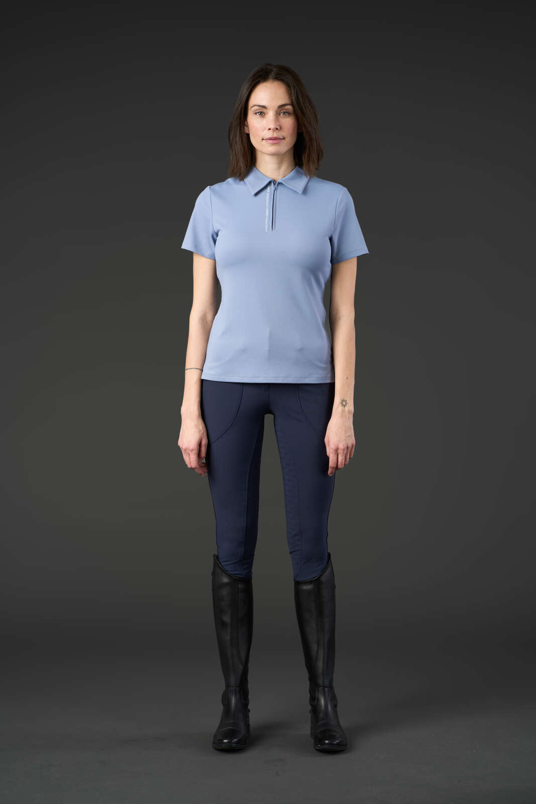 Catago Nash zip polo kortermet ridebluse