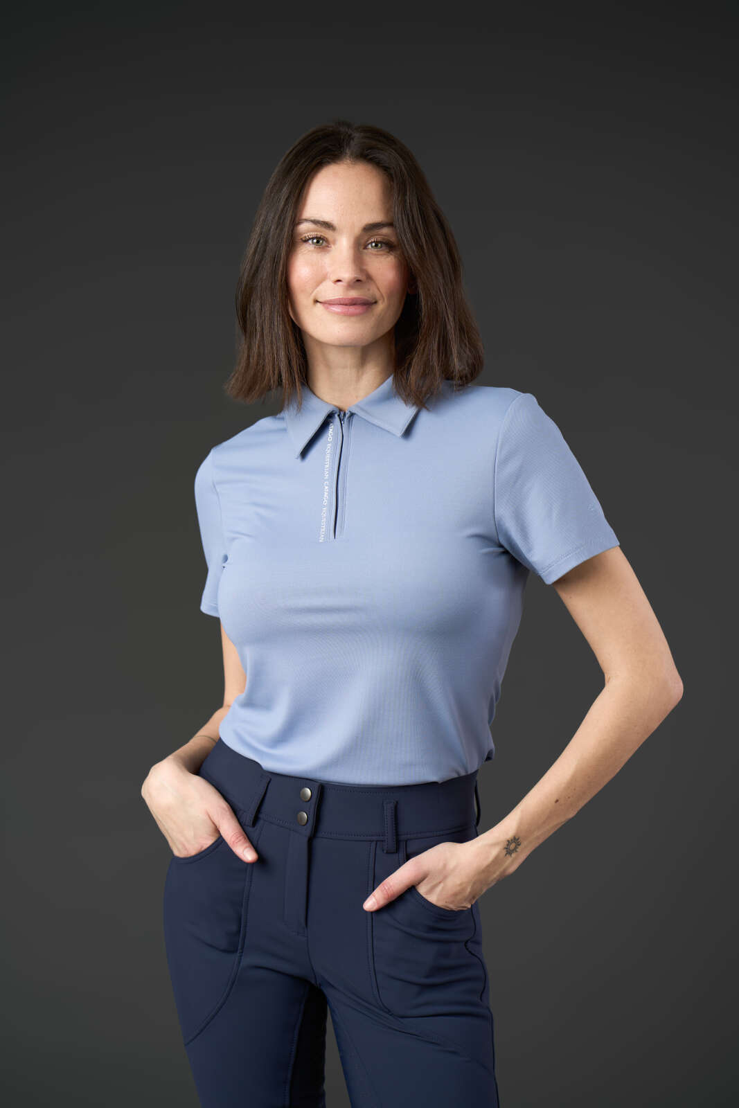 Catago Nash zip polo kortærmet ridebluse