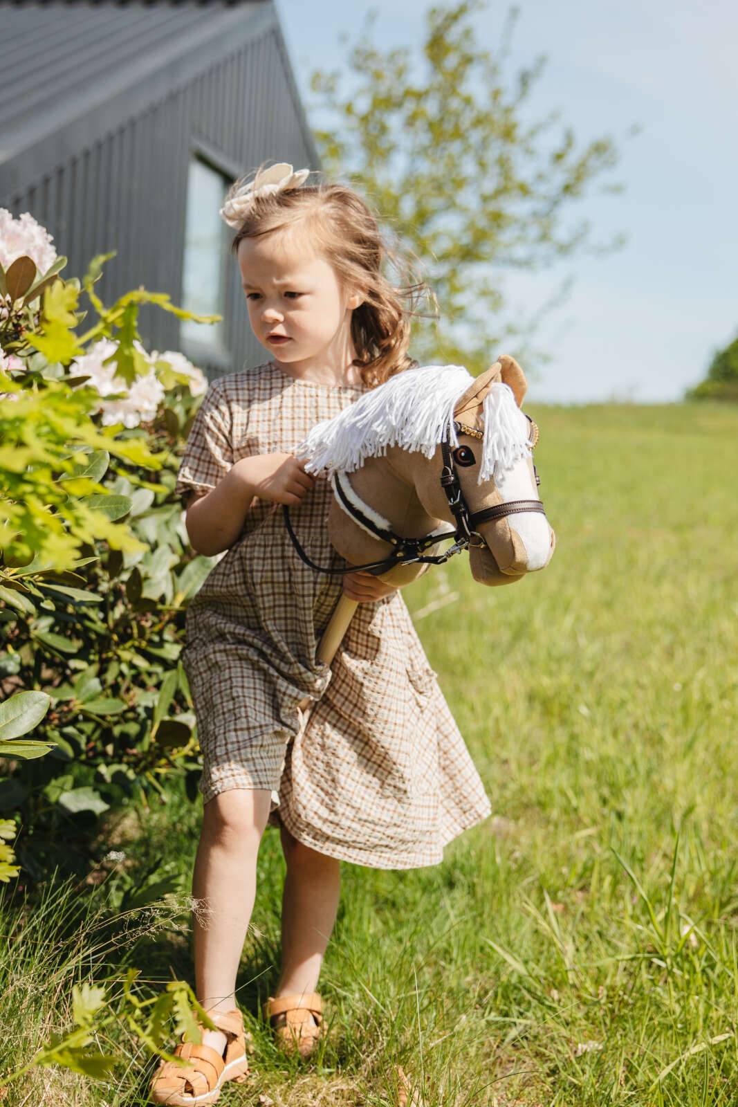My Hobby Horse Träns brun, med guldstenar
