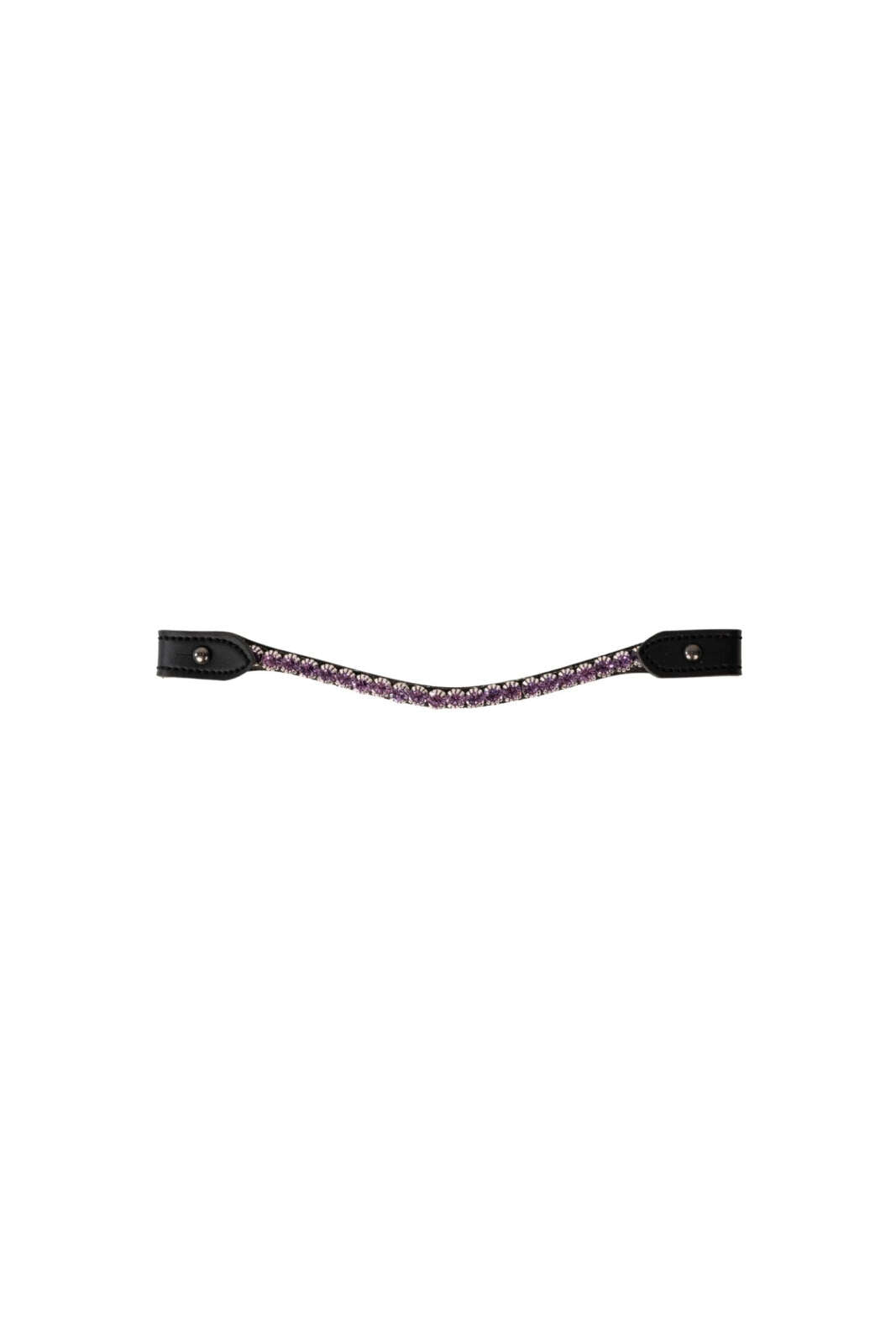 My Hobby Horse browband, black with lavender stones