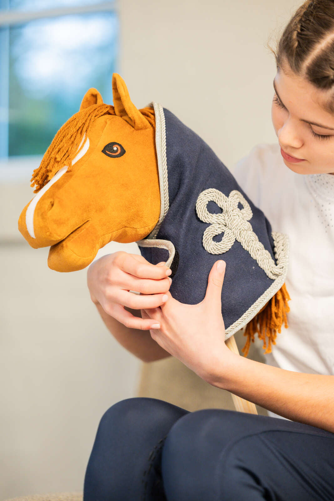 My Hobby Horse fleece rug, navy