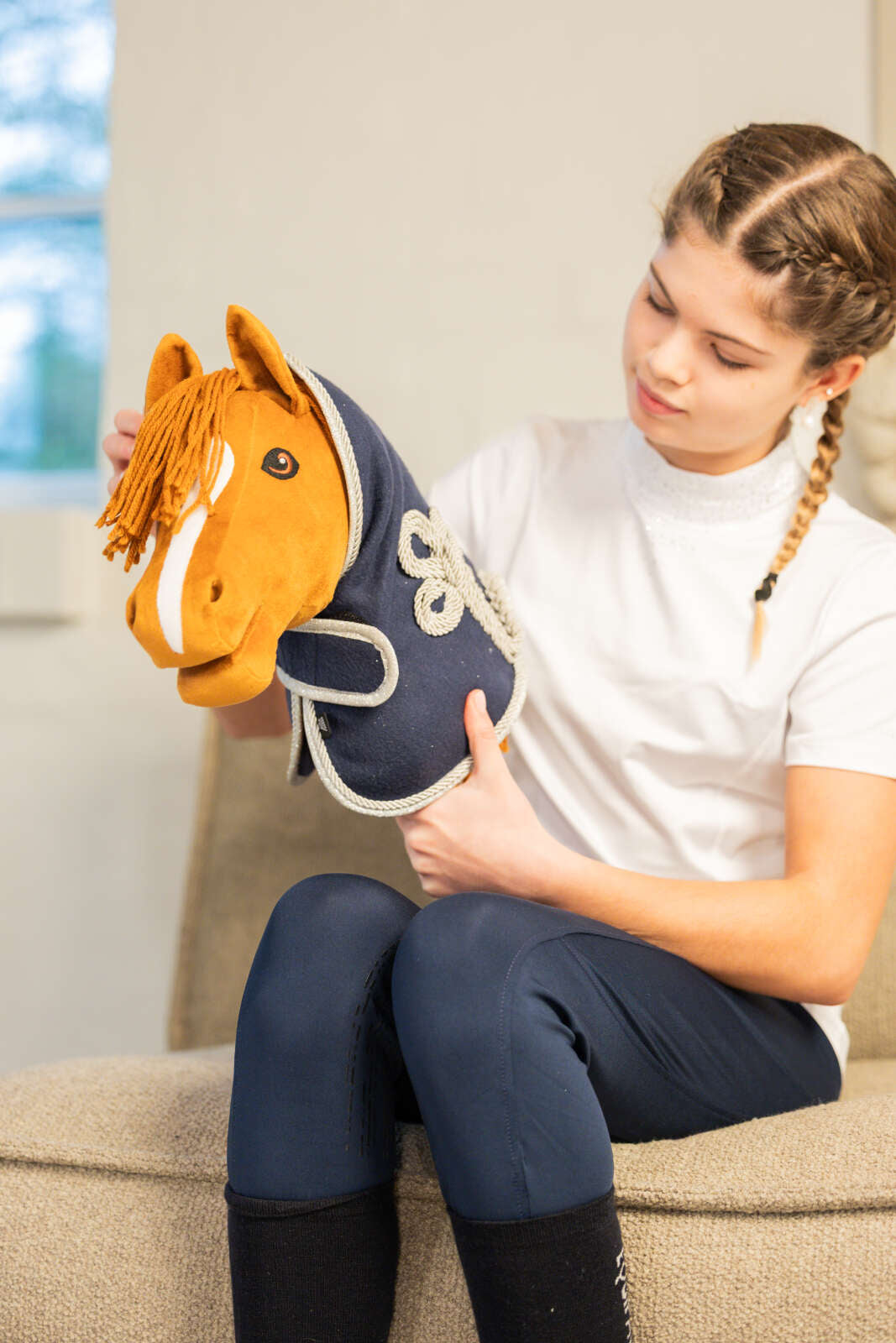 My Hobby Horse fleece rug, navy
