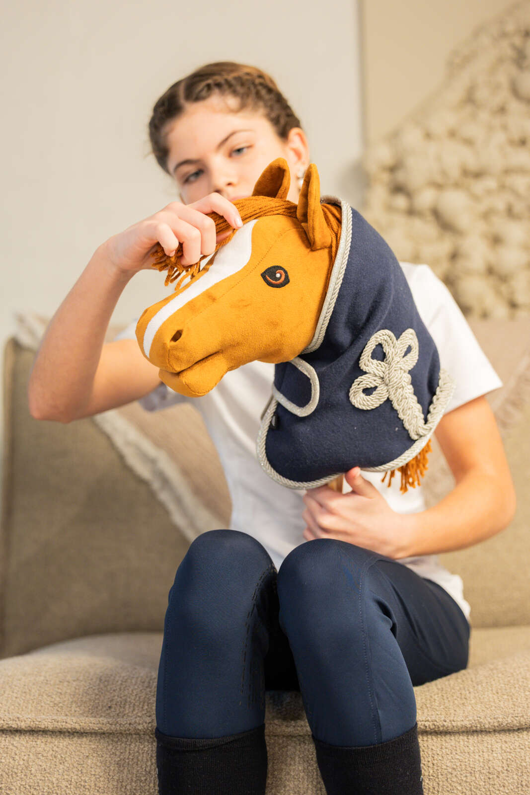 My Hobby Horse fleece rug, navy