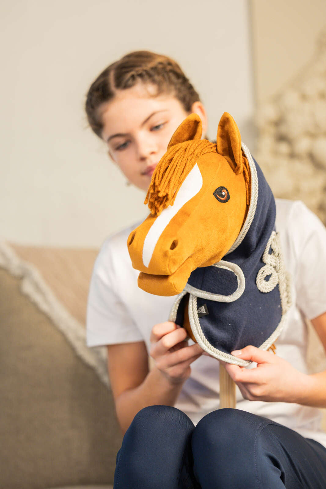 My Hobby Horse fleece rug, navy