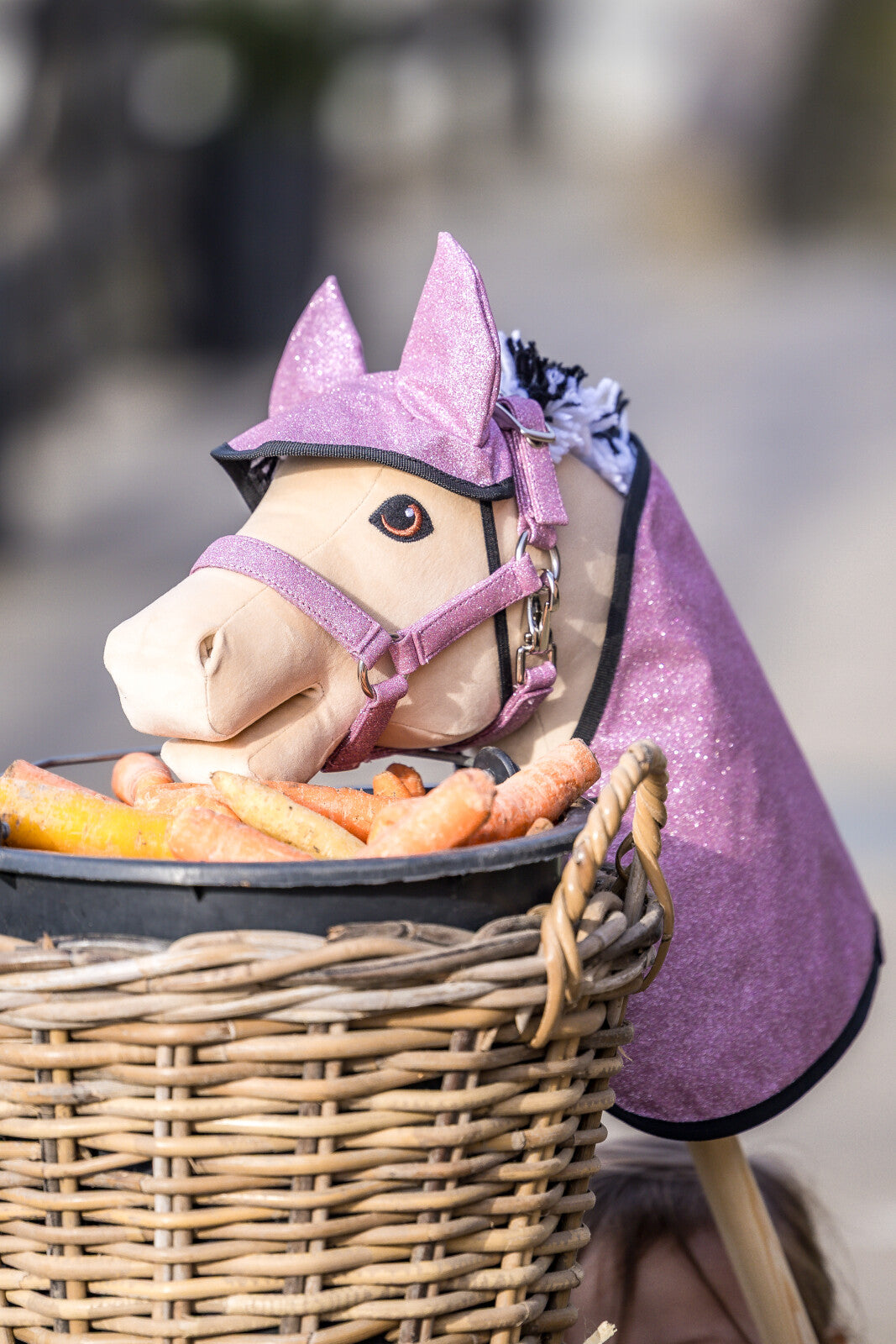 My Hobby Horse Decke & Fliegenhaube, Rosa Glitzer