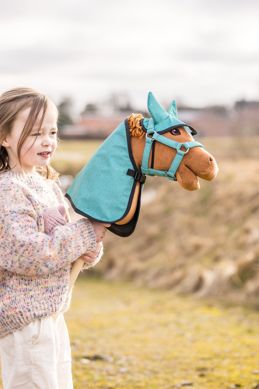 My Hobby Horse Decke & Fliegenhaube, Blauer Glitzer