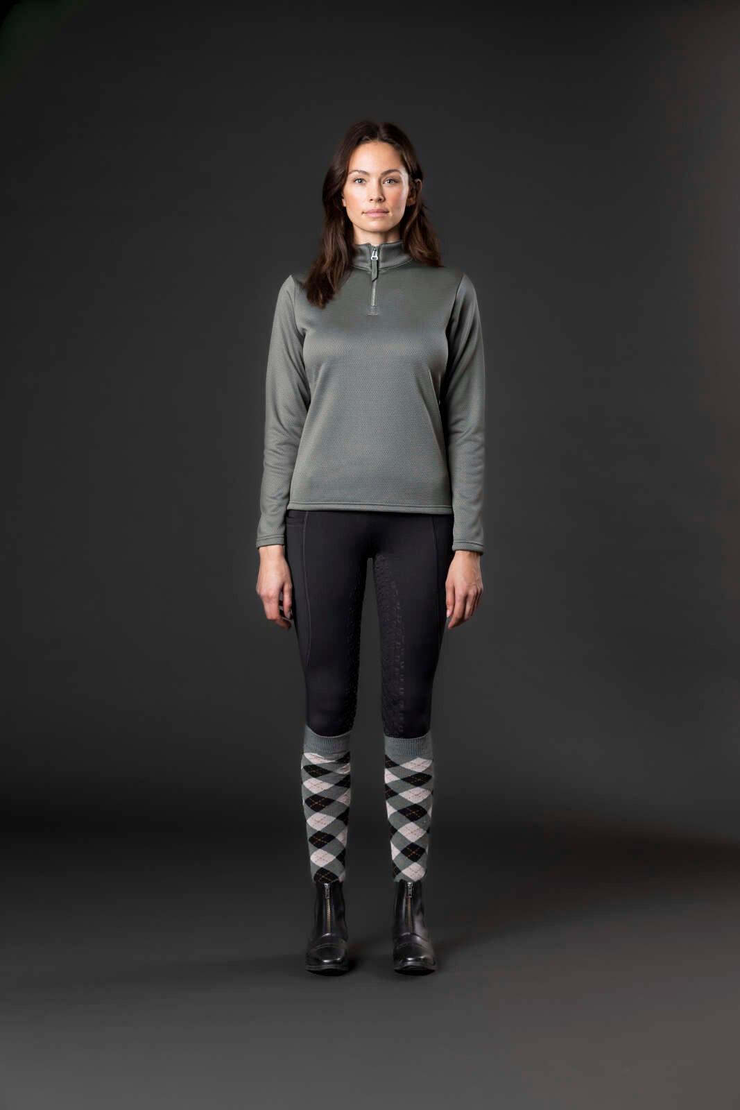 Equipage Scarlet half-zip langærmet ridebluse