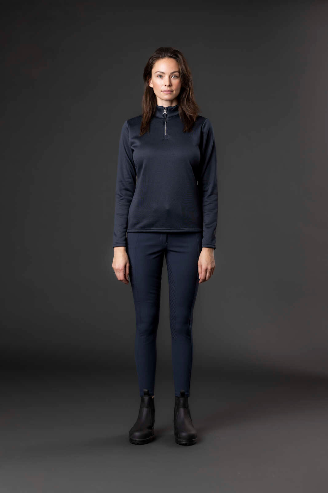 Equipage Scarlet half-zip langærmet ridebluse