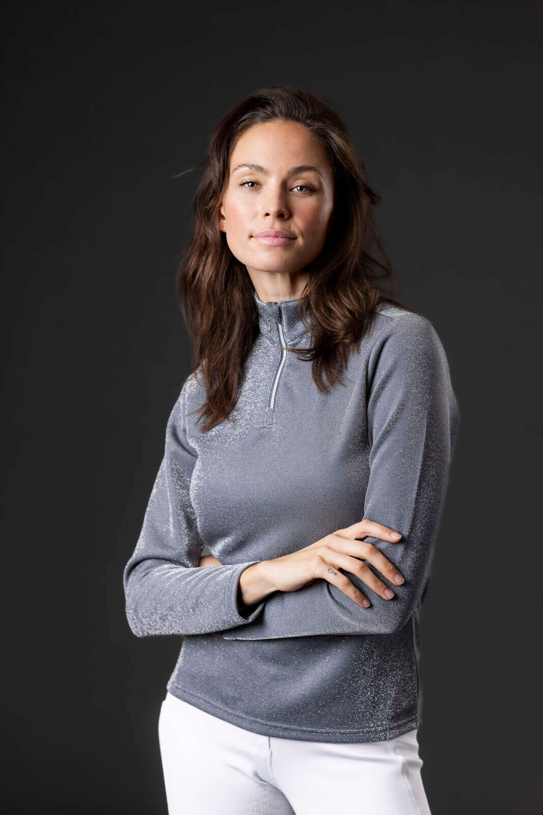 Equipage Shimmer half-zip langærmet ridebluse