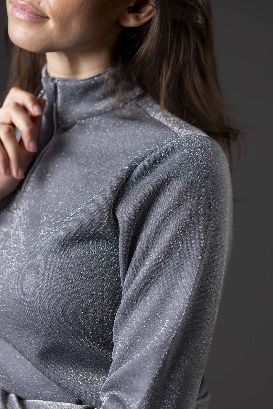 Equipage Shimmer half-zip langærmet ridebluse